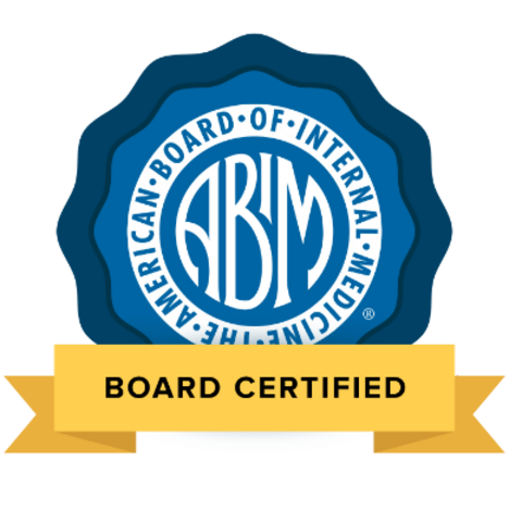 American Board of Internal Medicine board certified badge