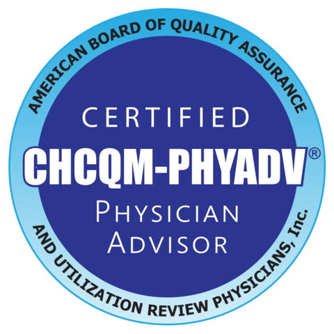 American Board of Quality Assurance and Utilization Review Physicians certified physician advisor badge